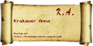 Krakauer Anna névjegykártya